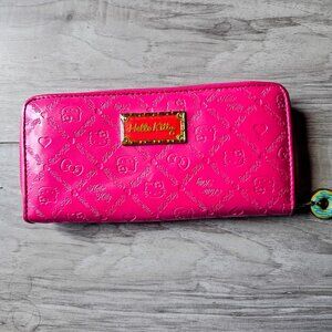 SANRIO HELLO KITTY Embossed Hot Pink Long Wallet 🍩✨